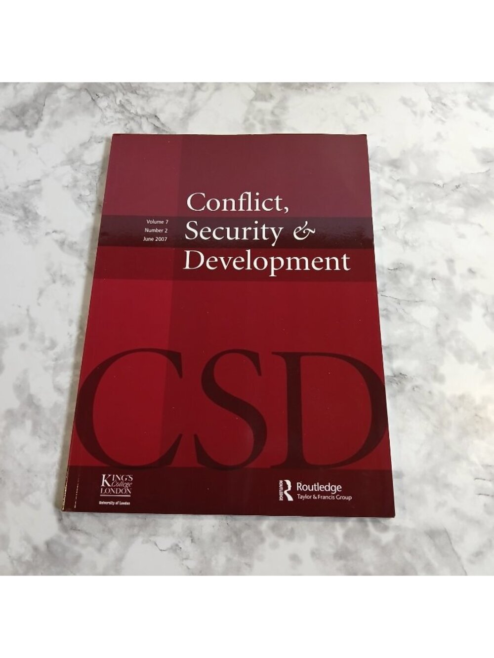 Conflict Security & Development Journal Vol 7 No 2 June 2007 Routledge Academic